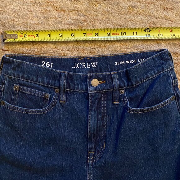 NWT J. Crew Jcrew Slim Wide Leg Full-Length Jean 26T (4 Tall -maybe closer to 6) - Picture 2 of 6